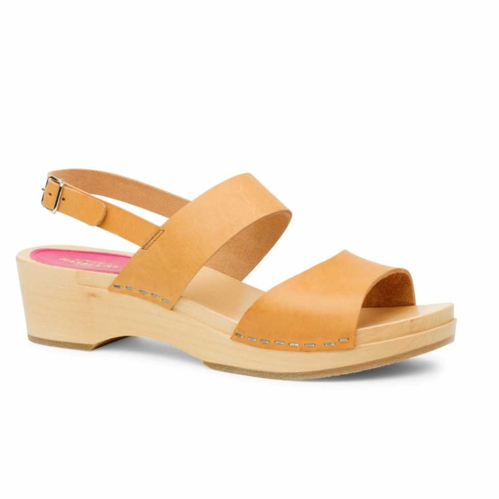 Swedish Hasbeens Low Heel Clog Sandal "Helena"